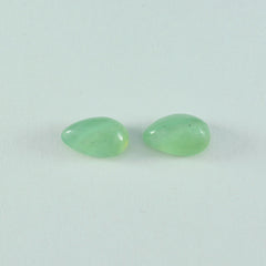 Riyogems 1PC Green Prehnite Cabochon 8x12 mm Pear Shape excellent Quality Gems