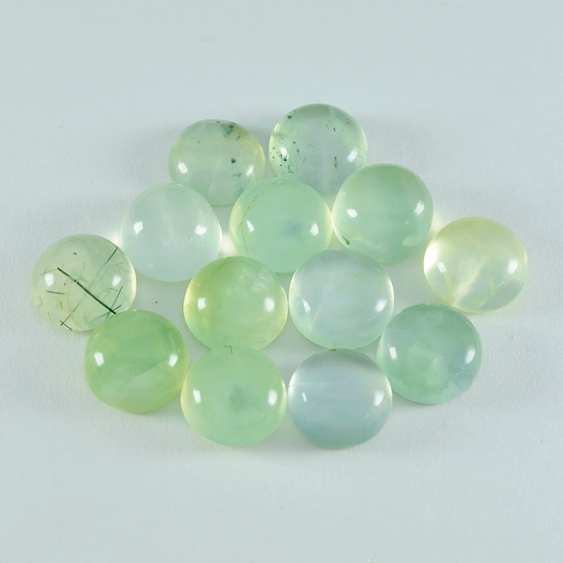 riyogems 1 шт., зеленый пренит кабошон 11x11 мм, круглая форма, отличное качество, свободный драгоценный камень