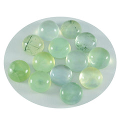 Riyogems, 1 pieza, cabujón de prehnita verde, 12x12mm, forma redonda, gemas sueltas de calidad de belleza