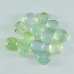 Riyogems 1PC Green Prehnite Cabochon 12x12 mm Round Shape beauty Quality Loose Gems