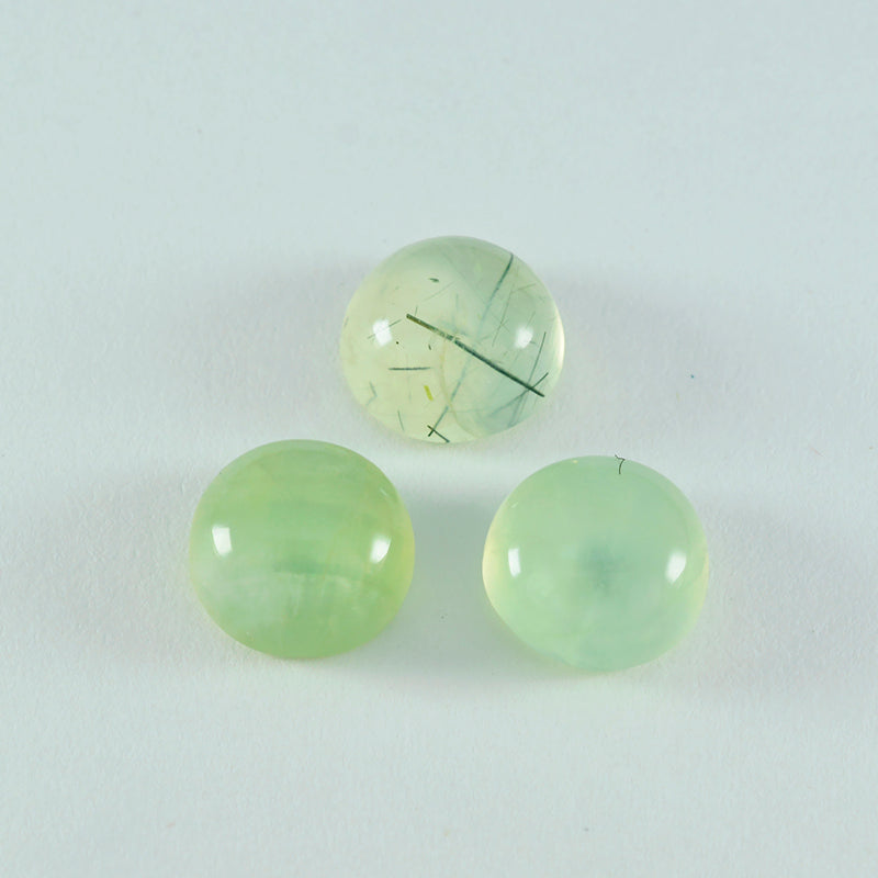 riyogems 1 pz cabochon in prehnite verde 15x15 mm forma rotonda, una gemma di qualità