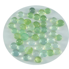 riyogems 1st grön prehnite cabochon 3x3 mm rund form härlig kvalitet lös pärla