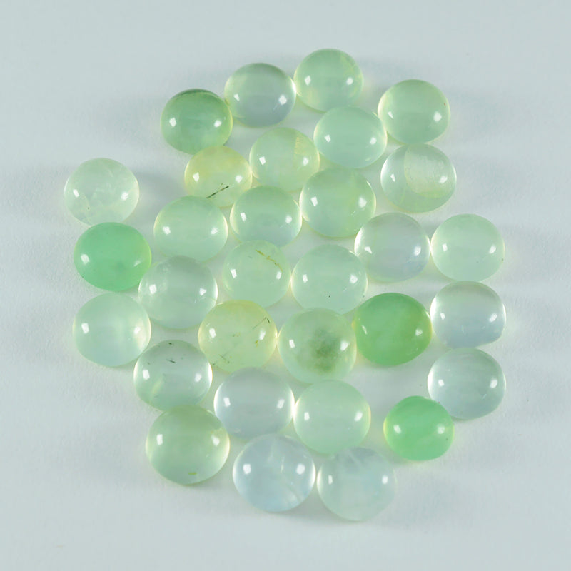 riyogems 1 pieza cabujón de prehnita verde 6x6 mm forma redonda piedra preciosa suelta de fantástica calidad