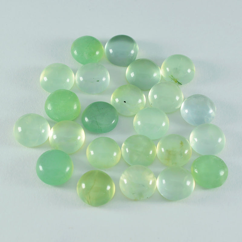 Riyogems 1PC Green Prehnite Cabochon 8x8 mm Round Shape wonderful Quality Gems