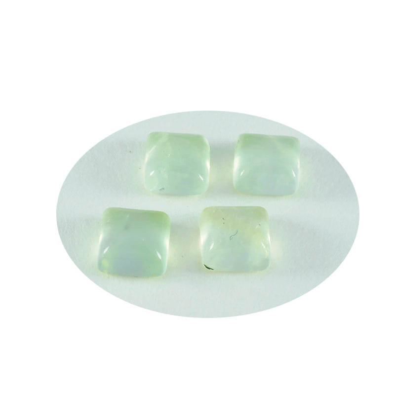riyogems 1pc グリーン プレナイト カボション 11x11 mm 正方形の形状の美しい品質の宝石