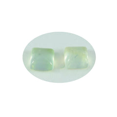 Riyogems 1 pieza cabujón de prehnita verde 13x13 mm forma cuadrada piedra de buena calidad