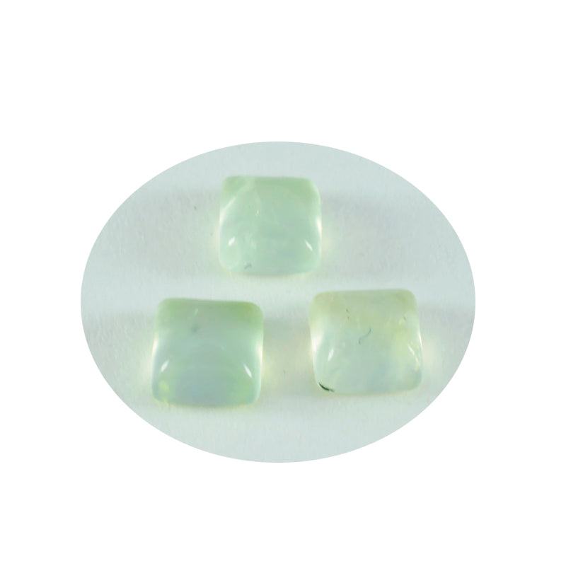 riyogems 1pc グリーン プレナイト カボション 14x14 mm 正方形の形状のハンサムな品質の宝石