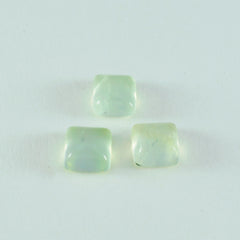 Riyogems 1 Stück grüner Prehnit-Cabochon, 14 x 14 mm, quadratische Form, hübscher Qualitäts-Edelstein