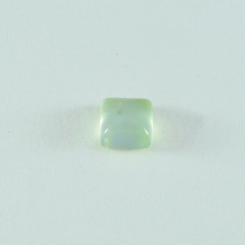Riyogems 1PC Green Prehnite Cabochon 15x15 mm Square Shape good-looking Quality Loose Gem