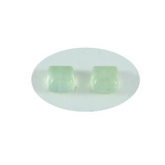 riyogems 1pc グリーン プレナイト カボション 4x4 mm 正方形の形状 AA 品質の宝石