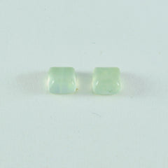 Riyogems 1 pieza cabujón de prehnita verde 4x4 mm forma cuadrada gemas de calidad aa