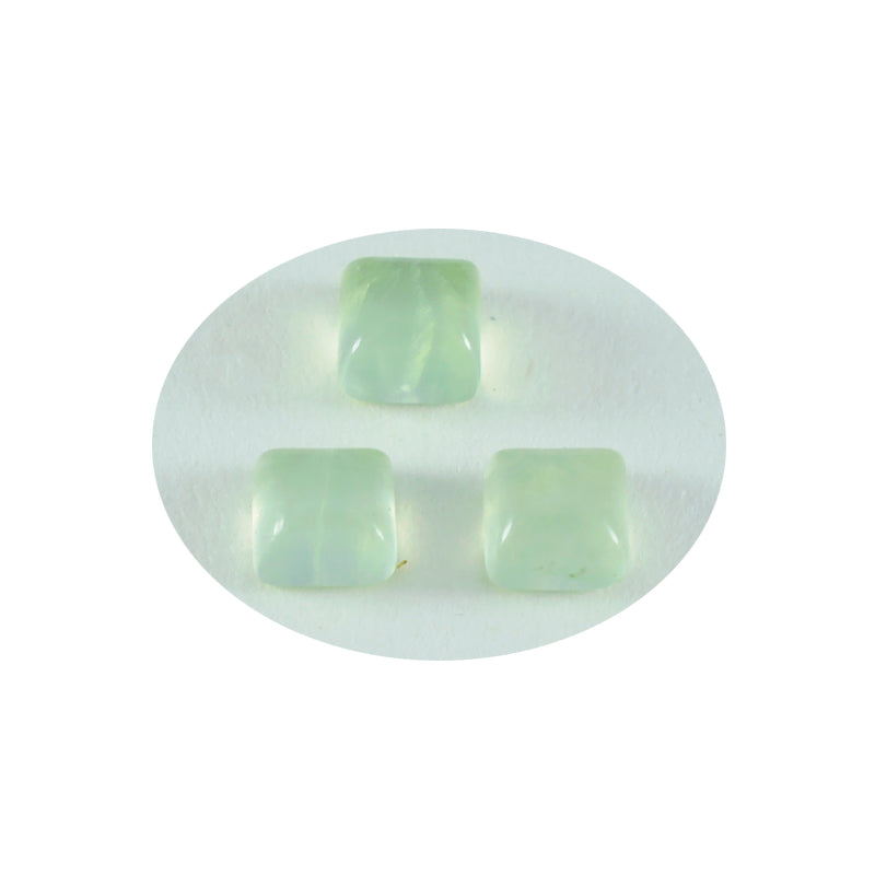 Riyogems 1 pieza cabujón de prehnita verde 5x5 mm forma cuadrada piedra de calidad AAA