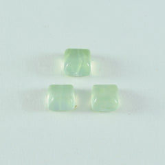 riyogems 1pc グリーン プレナイト カボション 5x5 mm 正方形の形状 aaa 品質の石