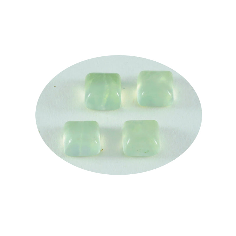 riyogems 1 st grön prehnite cabochon 6x6 mm kvadratisk form a+ kvalitetsädelsten