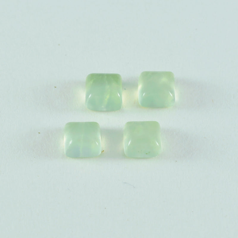 riyogems 1 st grön prehnite cabochon 6x6 mm kvadratisk form a+ kvalitetsädelsten