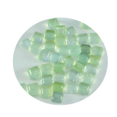 Riyogems 1PC Green Prehnite Cabochon 7x7 mm Square Shape A+1 Quality Loose Gem