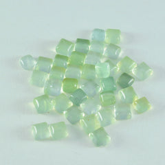 Riyogems 1 pieza cabujón de prehnita verde 8x8 mm forma cuadrada gemas sueltas de calidad a1