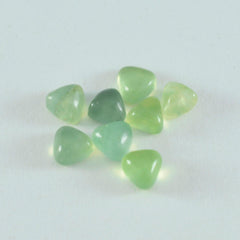 Riyogems 1PC Green Prehnite Cabochon 10x10 mm Trillion Shape great Quality Gemstone