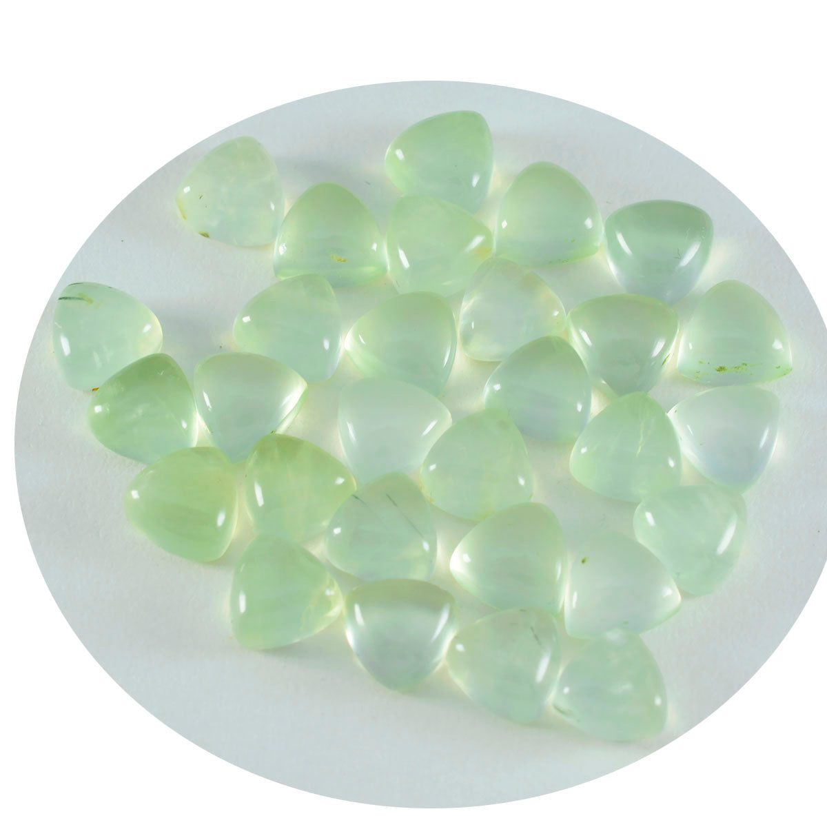 riyogems 1 pieza cabujón de prehnita verde 6x6 mm forma de billón piedra preciosa suelta de buena calidad
