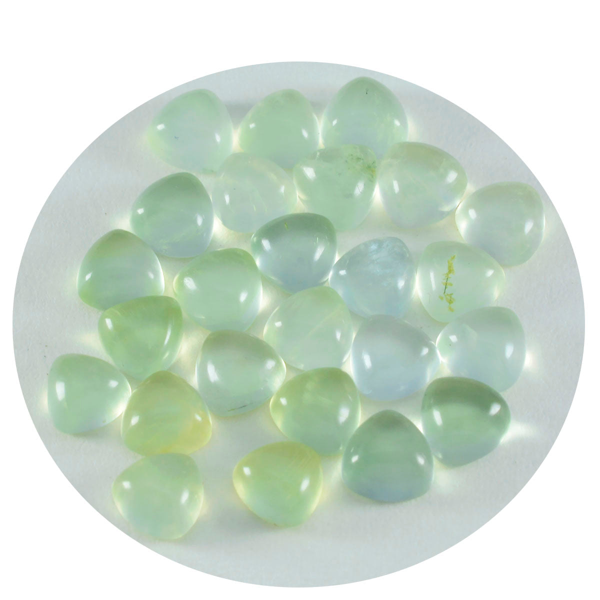 riyogems 1шт зеленый пренит кабошон 7x7 мм форма триллиона драгоценный камень удивительного качества