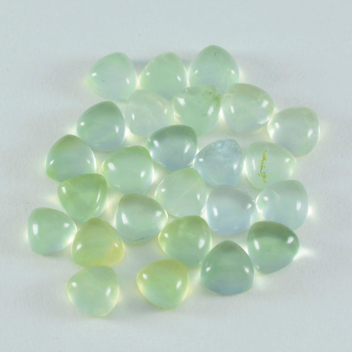 riyogems 1шт зеленый пренит кабошон 7x7 мм форма триллиона драгоценный камень удивительного качества
