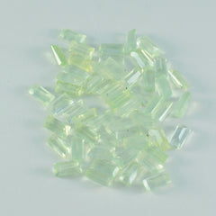 riyogems 1 st grön prehnite fasetterad 3x6 mm baguett form fantastiska kvalitetsädelstenar