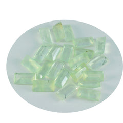 riyogems 1 pezzo di prehnite verde sfaccettata 4x8 mm a forma di baguette, pietra di qualità di bellezza