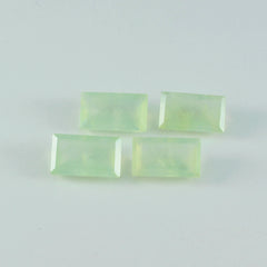 Riyogems 1PC Green Prehnite Faceted 7x14 mm Baguett Shape A Quality Loose Gems
