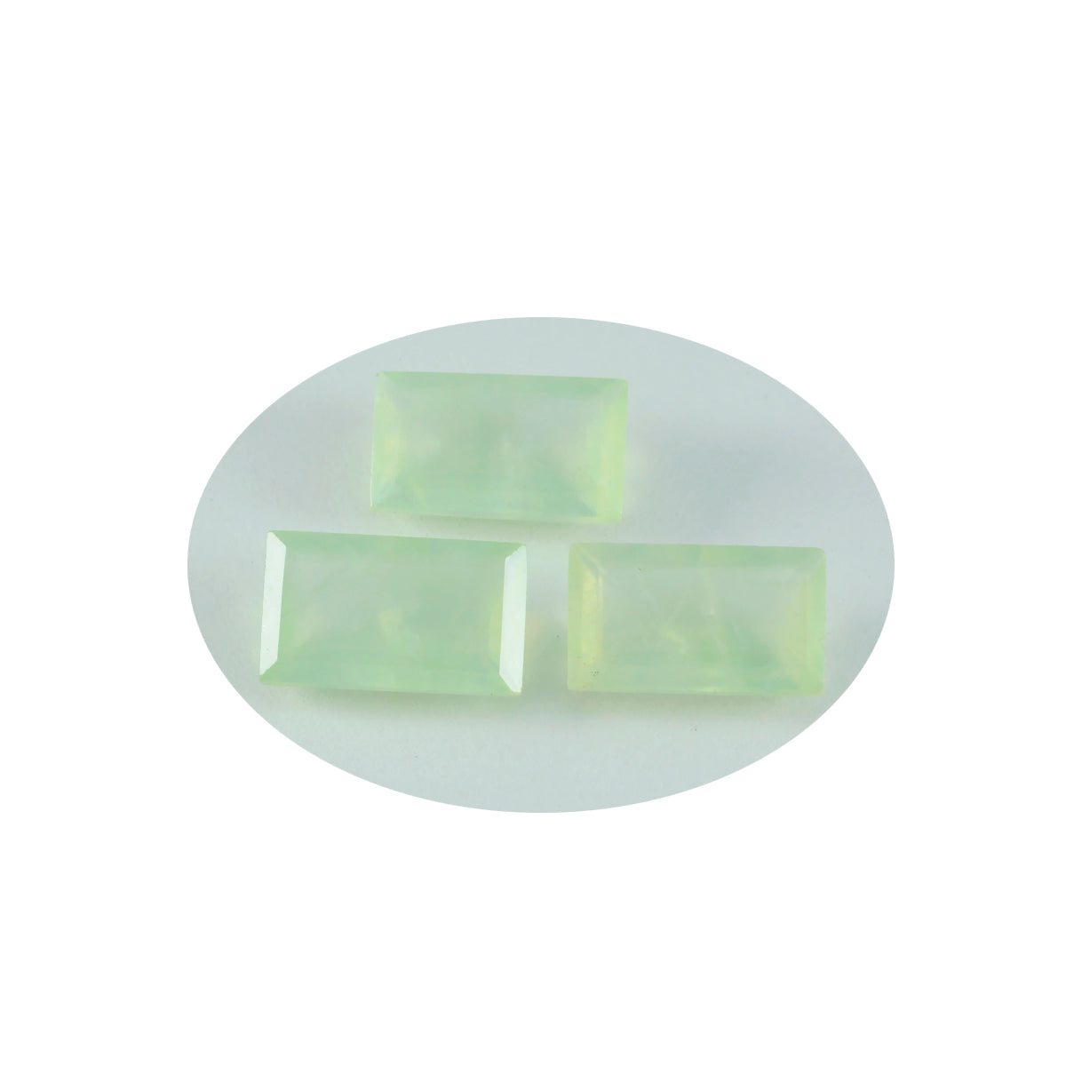 riyogems 1pz prehnite verde sfaccettata 8x16 mm forma baguette pietra sfusa di qualità aa