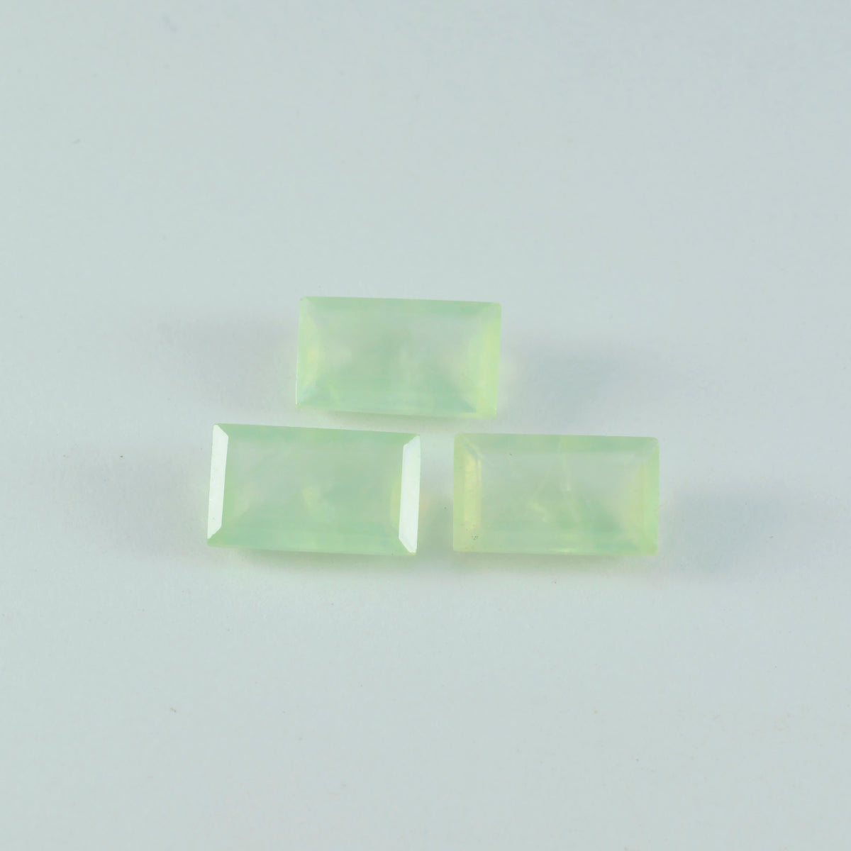 riyogems 1pz prehnite verde sfaccettata 8x16 mm forma baguette pietra sfusa di qualità aa