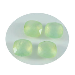 Riyogems, 1 pieza, prehnita verde facetada, 10x10mm, forma de cojín, gemas sueltas de hermosa calidad