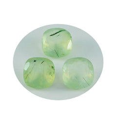 Riyogems 1PC Green Prehnite Faceted 12x12 mm Cushion Shape pretty Quality Loose Gemstone