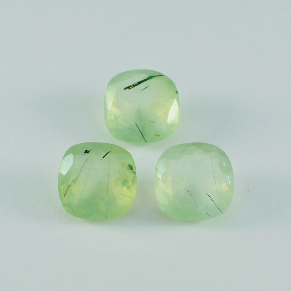 riyogems 1 шт. зеленый пренит граненый 12x12 мм в форме подушки, довольно качественный сыпучий драгоценный камень