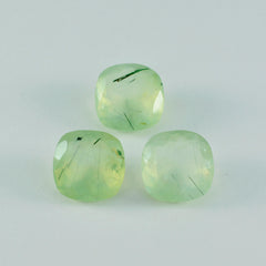 riyogems 1 pieza de prehnita verde facetada de 12x12 mm con forma de cojín, piedra preciosa suelta de buena calidad