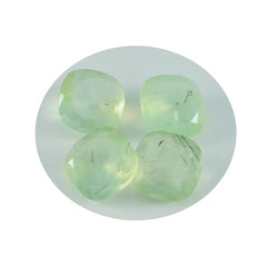 Riyogems 1PC Green Prehnite Faceted 14x14 mm Cushion Shape good-looking Quality Gems