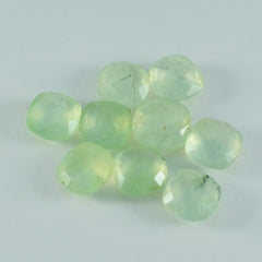 riyogems 1 pezzo di prehnite verde sfaccettato 5x5 mm forma cuscino gemma di qualità A+