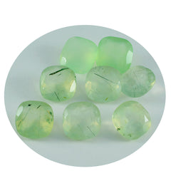 Riyogems 1PC Green Prehnite Faceted 6x6 mm Cushion Shape A+1 Quality Gems