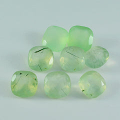 Riyogems 1PC Green Prehnite Faceted 6x6 mm Cushion Shape A+1 Quality Gems