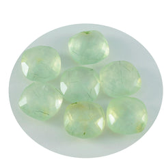 riyogems 1 st grön prehnite fasetterad 9x9 mm kudde form fin kvalitet lös pärla