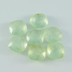 Riyogems 1PC Green Prehnite Faceted 9x9 mm Cushion Shape Nice Quality Loose Gem