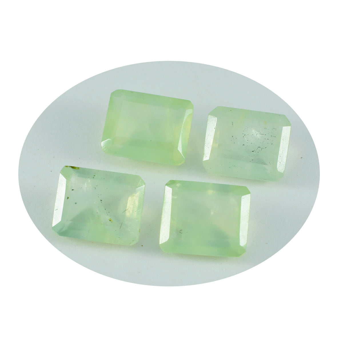 Riyogems 1PC groene prehniet gefacetteerde 10x14 mm achthoekige vorm prachtige kwaliteitsedelsteen