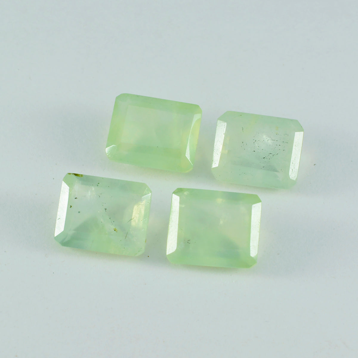 Riyogems 1PC groene prehniet gefacetteerde 10x14 mm achthoekige vorm prachtige kwaliteitsedelsteen