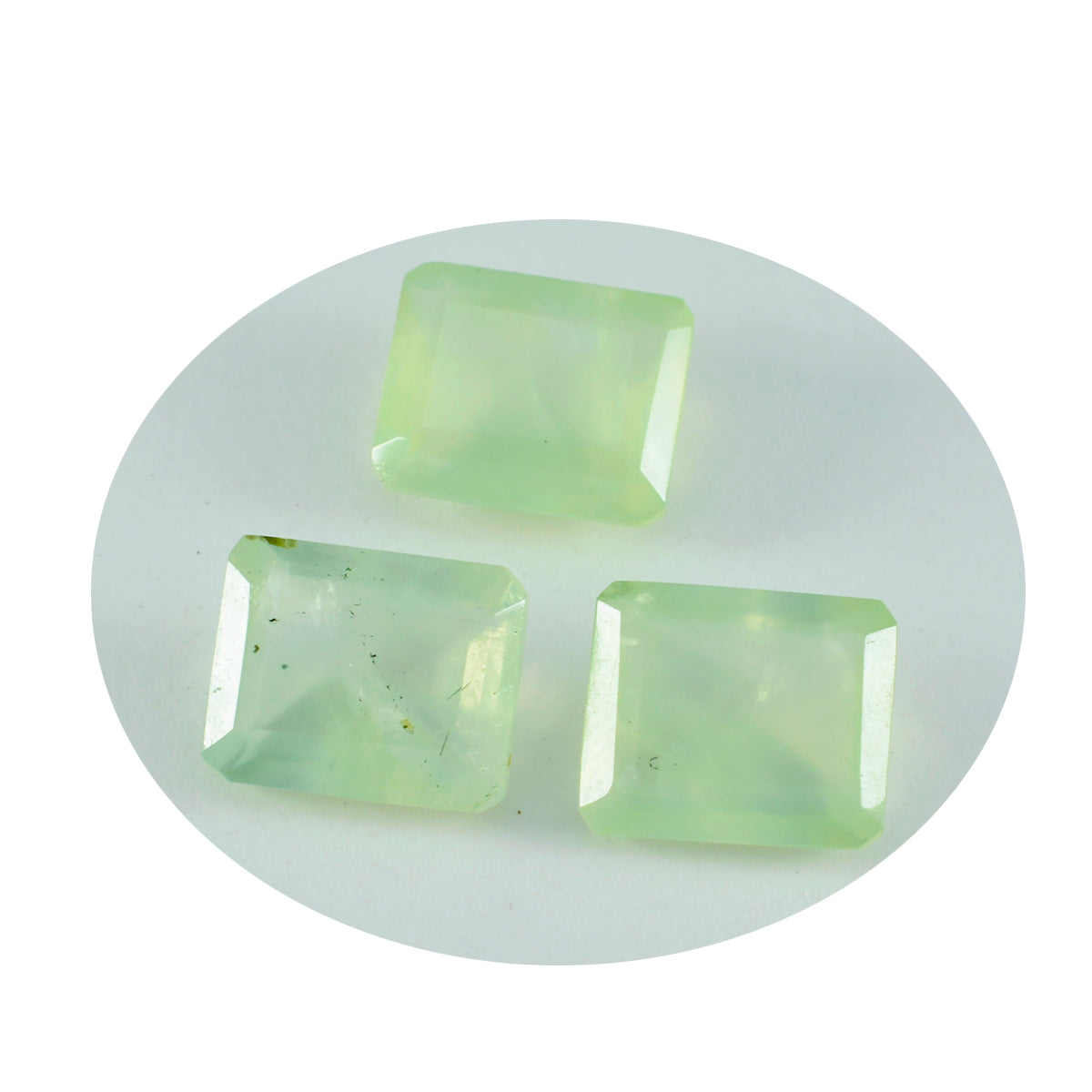 Riyogems 1PC Green Prehnite Faceted 12x16 mm Octagon Shape sweet Quality Loose Gem