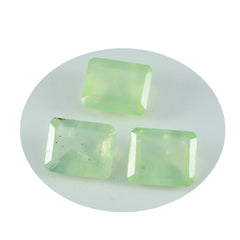Riyogems 1 Stück grüner Prehnit, facettiert, 12 x 16 mm, achteckige Form, süße Qualität, lose Edelsteine
