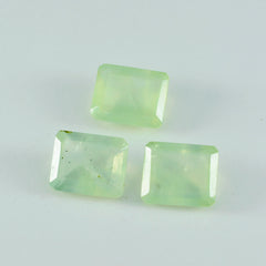 riyogems 1pc グリーン プレナイト ファセット 12x16 mm 八角形の甘い品質のルース宝石