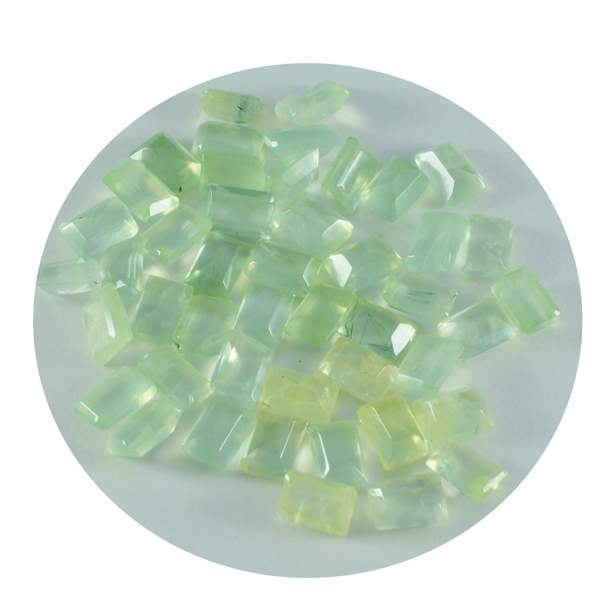 Riyogems 1PC Green Prehnite Faceted 3x5 mm Octagon Shape excellent Quality Gemstone