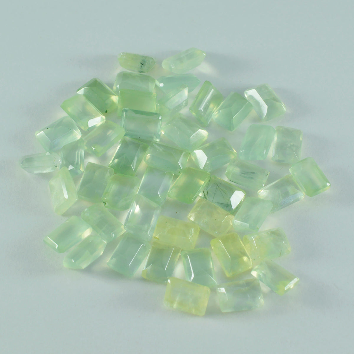 riyogems 1 st grön prehnit fasetterad 3x5 mm oktagonform ädelsten av utmärkt kvalitet