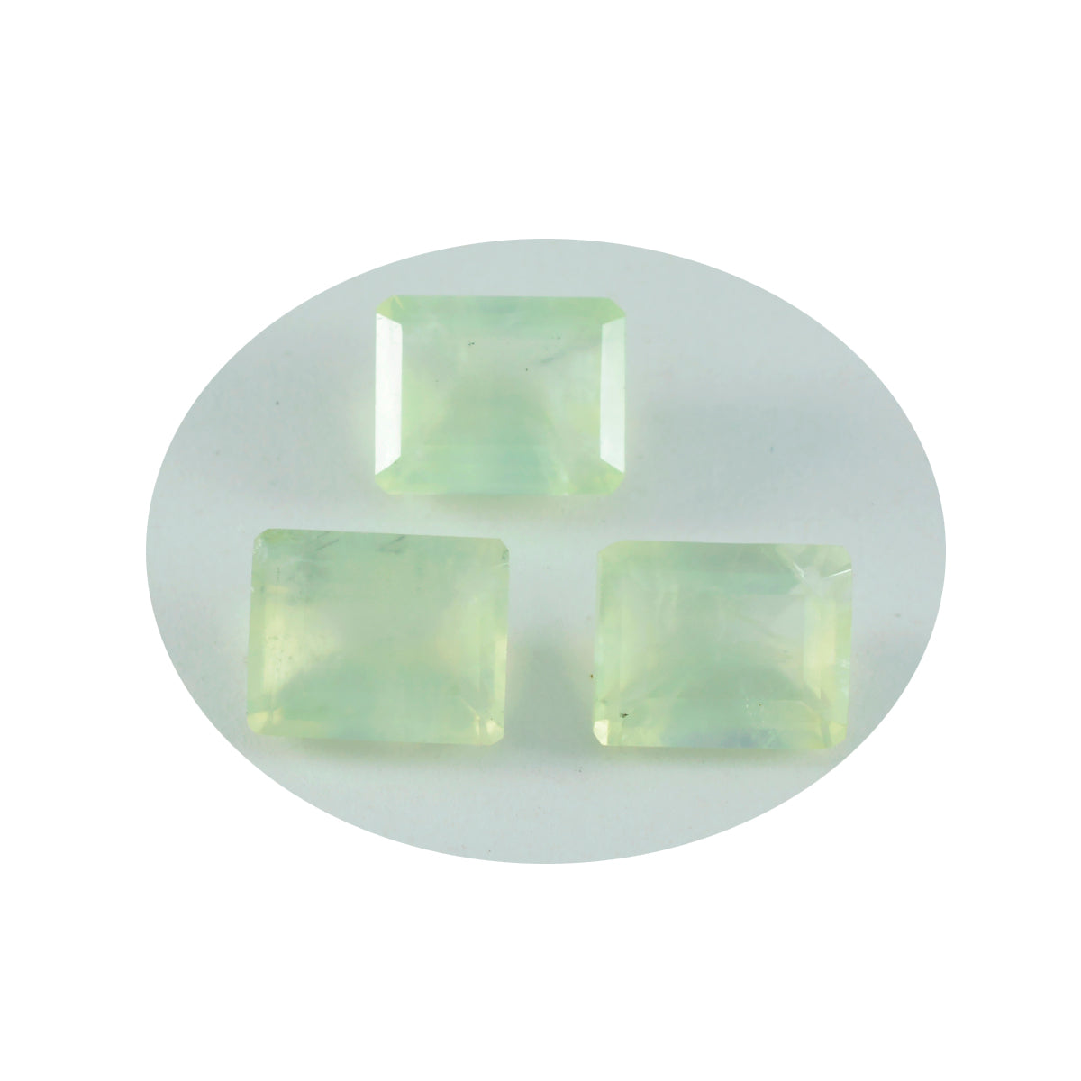 Riyogems 1 pieza prehnita verde facetada 9x11 mm forma octágono gemas de calidad fantástica