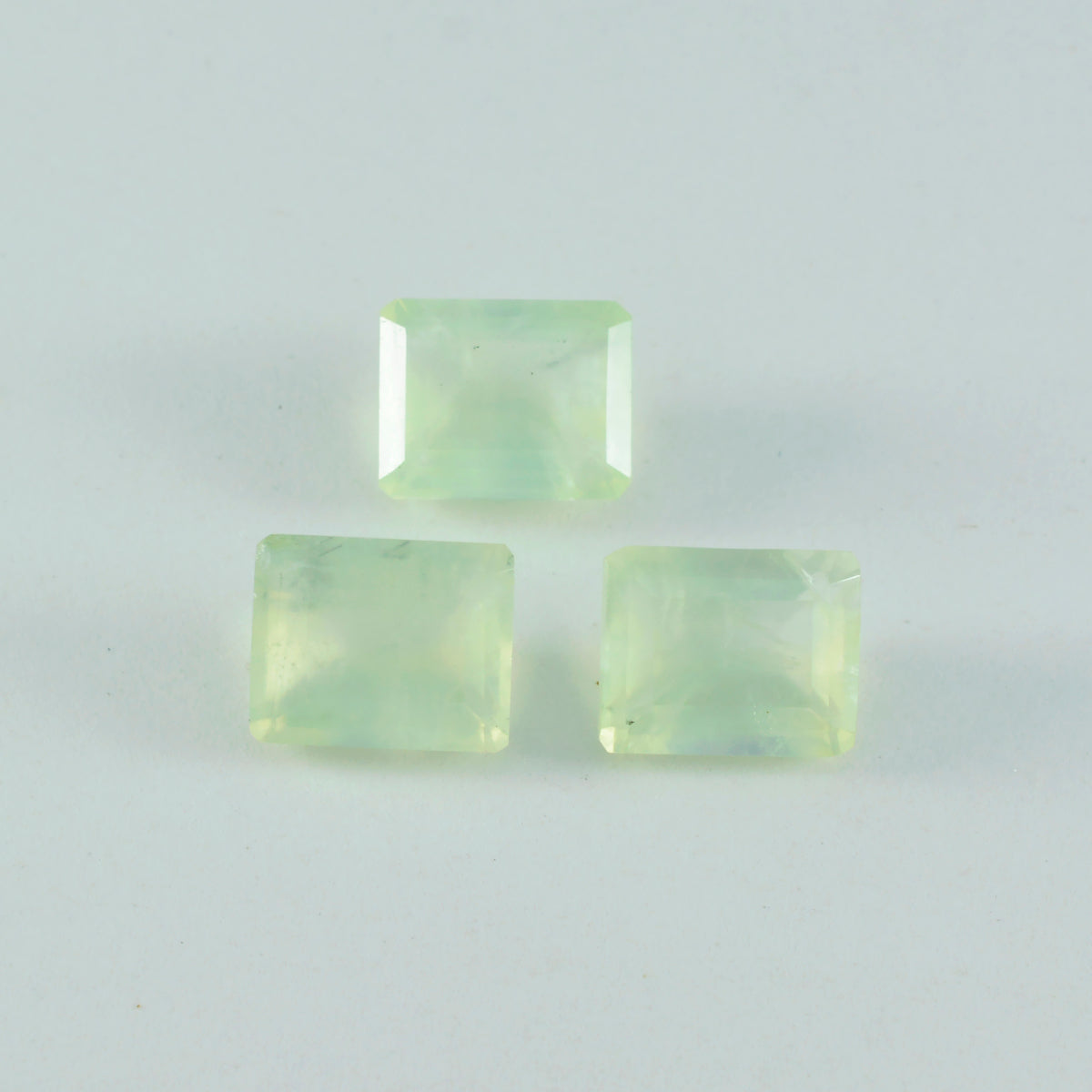Riyogems 1 pieza prehnita verde facetada 9x11 mm forma octágono gemas de calidad fantástica
