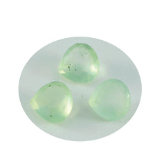 riyogems 1pz prehnite verde sfaccettata 10x10 mm a forma di cuore, una pietra di qualità